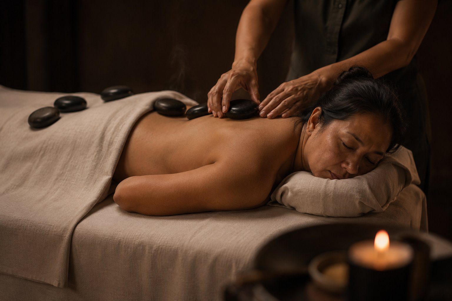 Hot stone massage