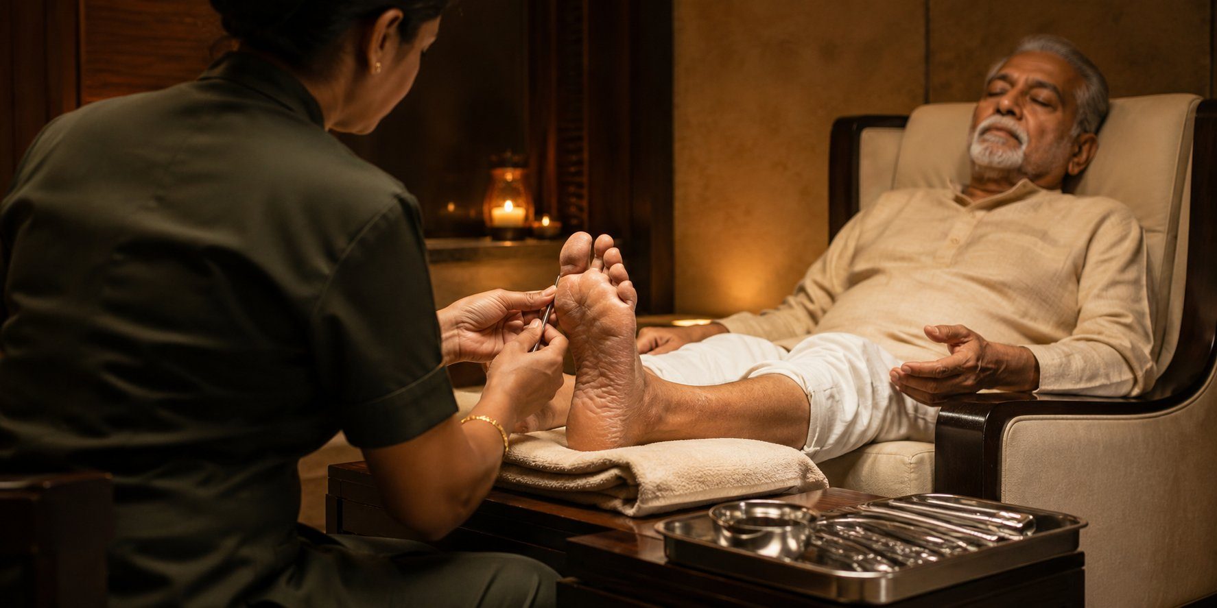 Manicure and pedicure treatment